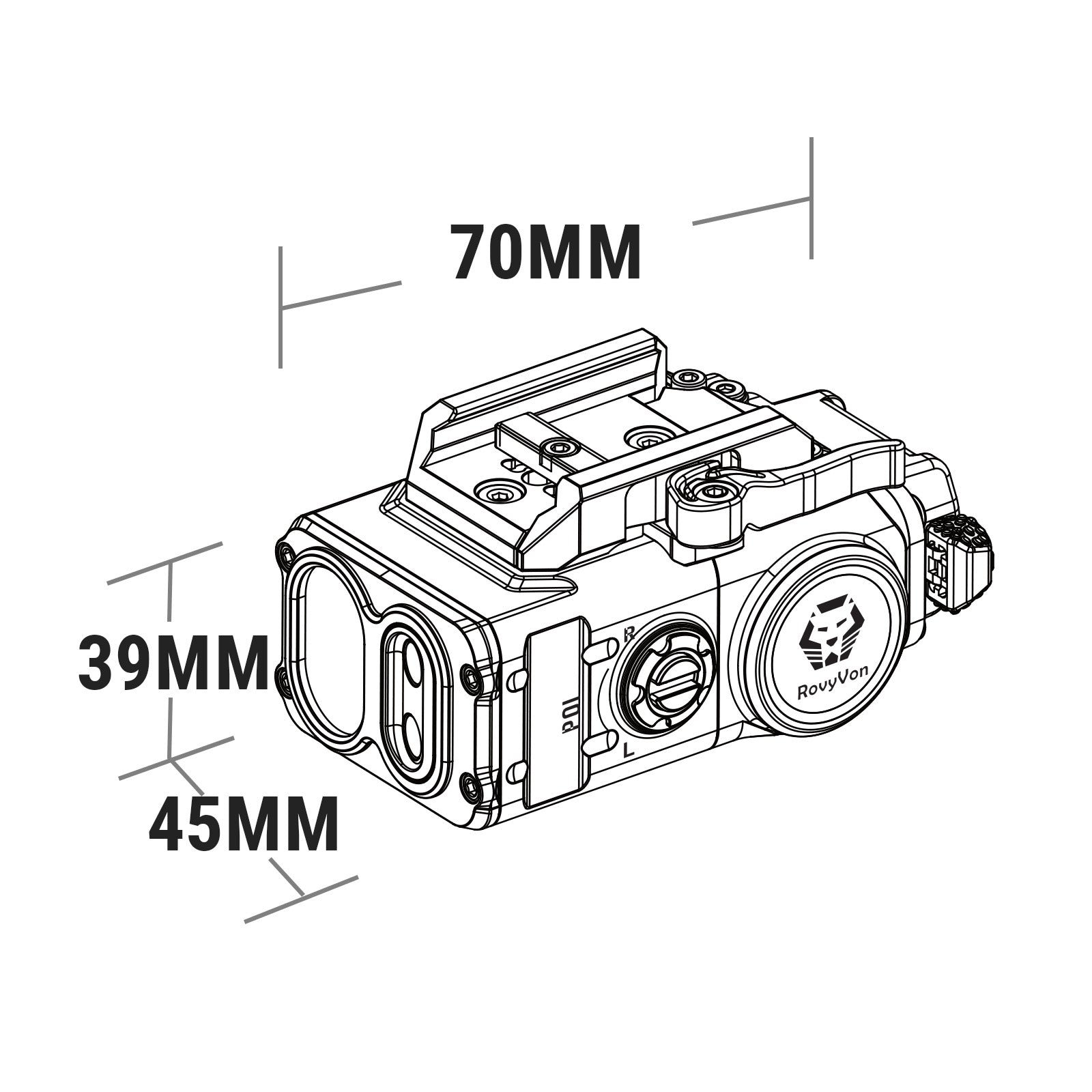 RovyVon GL5 Pro XL 4-IN-1 400 Lumens Rail-mounted Light